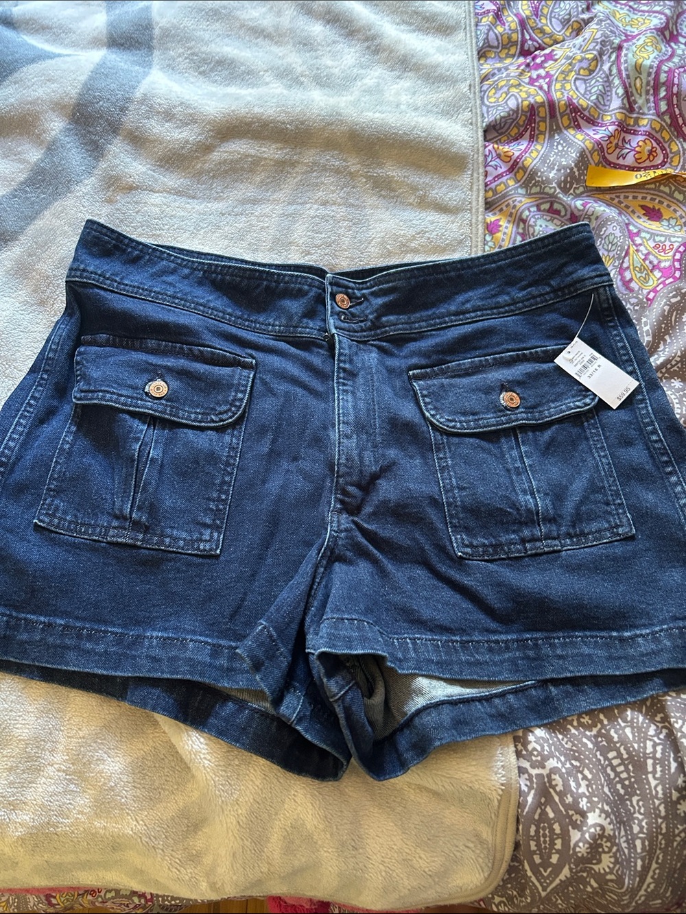 GAP Dark Blue Denim Cargo Pocket Shorts